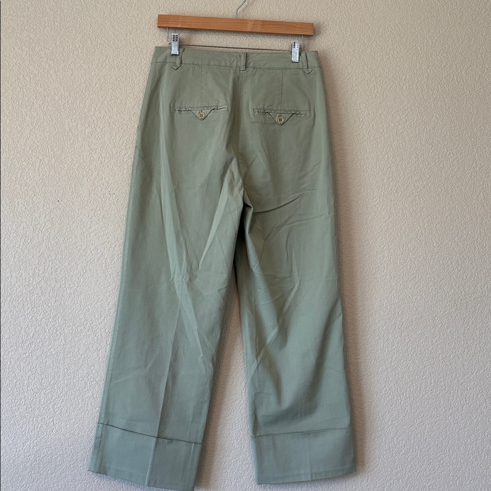 Raffaello Rossi Vintage Stylish Olive Green Wide Leg Pants - Picture 4 of 5